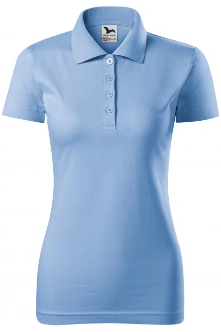 Slim Fit Poloshirt für Damen - Himmelblau, M