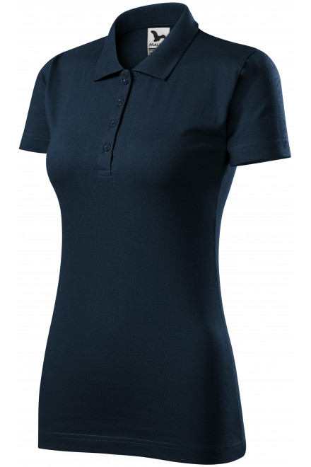 Slim Fit Poloshirt für Damen, dunkelblau, T-Shirts mit kurzen Ärmeln