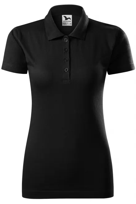 Slim Fit Poloshirt für Damen - schwarz, M