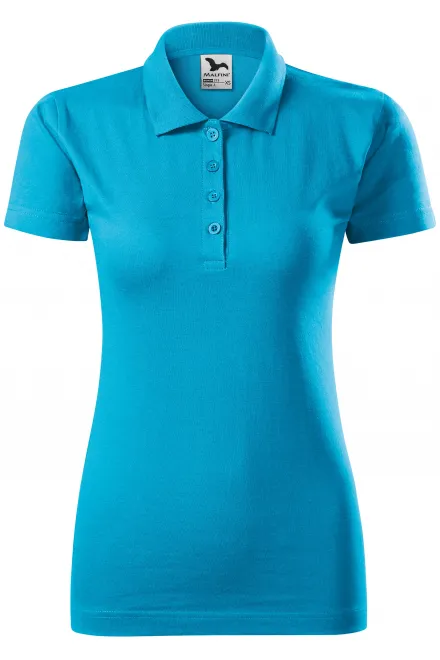Slim Fit Poloshirt für Damen - türkis, M