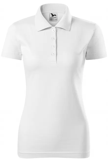 Slim Fit Poloshirt für Damen - weiß, M