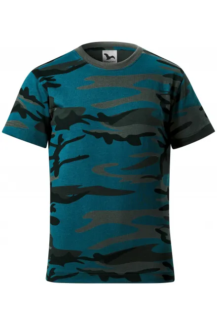T-Shirt der Camouflage-Kinder - tarnblau, 122 cm / 6 Jahre