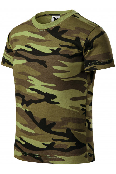 T-Shirt der Camouflage-Kinder, Tarnung grün