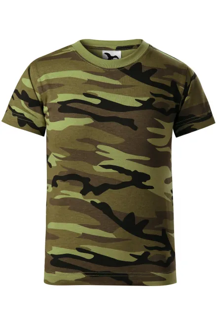 T-Shirt der Camouflage-Kinder - Tarnung grün, 122 cm / 6 Jahre