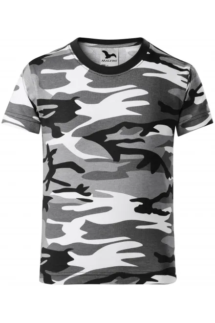 T-Shirt der Camouflage-Kinder - Tarngrau, 122 cm / 6 Jahre