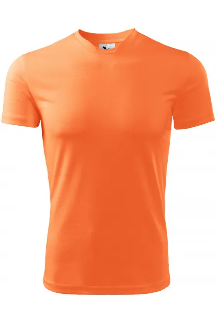 T-Shirt mit asymmetrischem Ausschnitt - Neon Mandarine, S