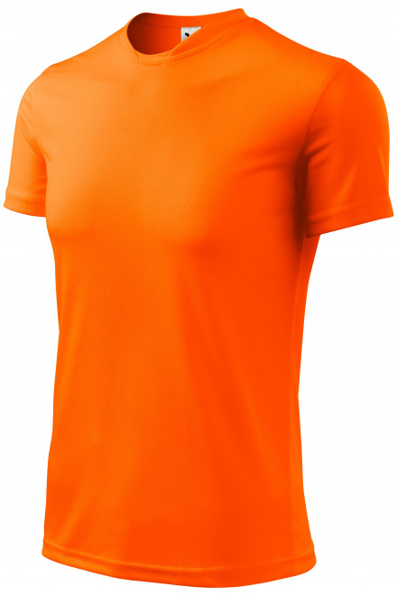 T-Shirt mit asymmetrischem Ausschnitt, neon orange, T-shirts herren