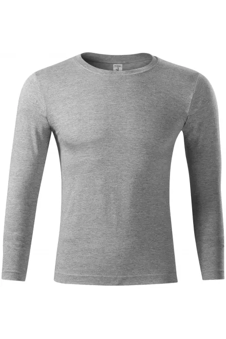 T-Shirt mit langen Ärmeln, geringes Gewicht - dunkelgrauer Marmor, XS