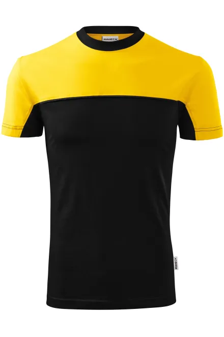 T-Shirt mit zwei Farben - gelb, L