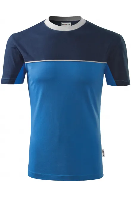 T-Shirt mit zwei Farben - hellblau, L