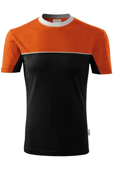 T-Shirt mit zwei Farben - orange, L