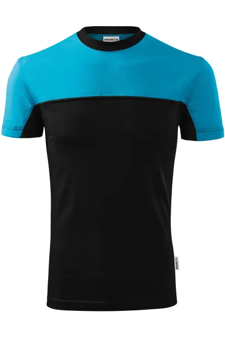 T-Shirt mit zwei Farben - türkis, L