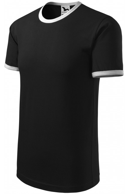 Unisex kontrast T-Shirt, schwarz, einfarbige T-Shirts